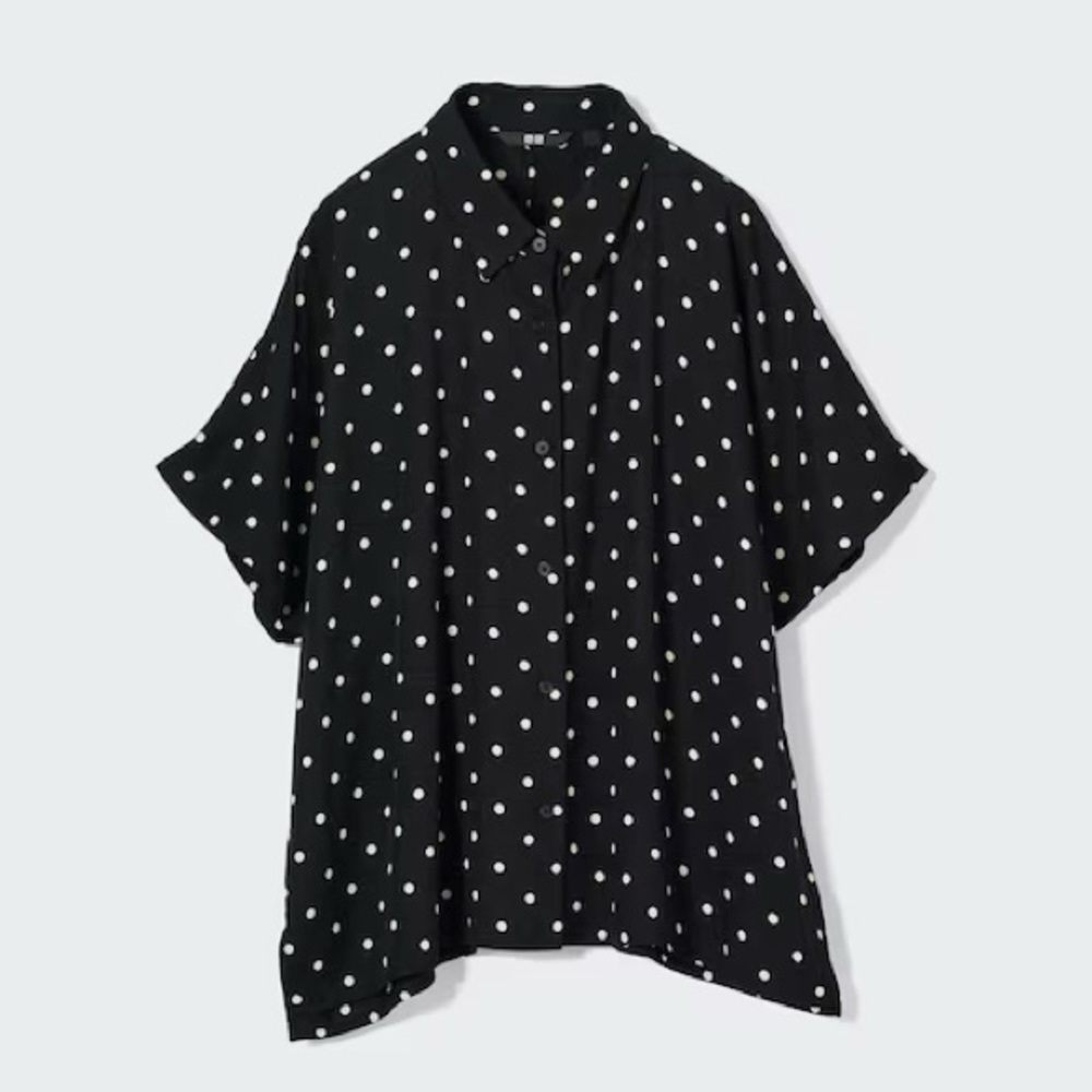 Two UNIQLO oversized rayon blouses